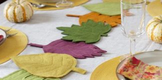 DIY Felt Fall Leaves Table Runner