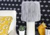 DIY T-Shirt Yarn Fringe Lampshade