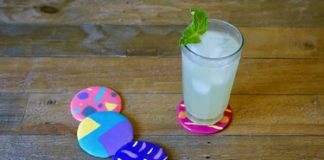 DIY Colorful Abstract Art Coasters