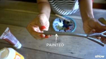 Painting artificial plant stems with acrylic paint