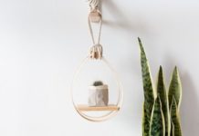 DIY Mid-Century Modern Hanging Teardrop Planter Shelf