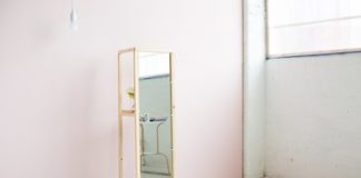 DIY Floor Mirror With Built-In Shelf