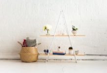 DIY Standing Copper Pipe and Pine Shelf