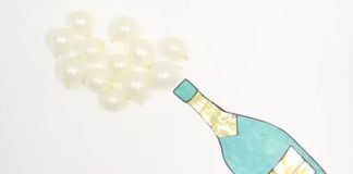 DIY Champagne Bottle Emoji Backdrop (With Free Printable)