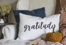 DIY Gratitude Lumbar Pillow
