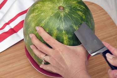 cut off the top of the watermelon