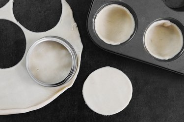 Cut pie dough circles