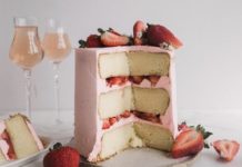 Sparkling Strawberry Rose Cake Recipe
