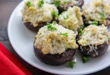 Artichoke Dip Stuffed Mushrooms