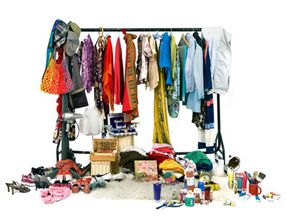 Always inspect clothes at a garage sale carefully. You never know what you'll walk away with.