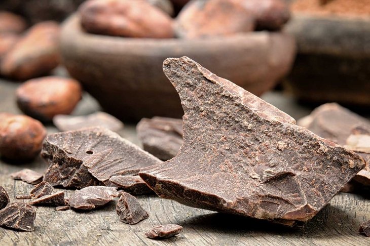 Crushed dark chocolate with cocoa beans