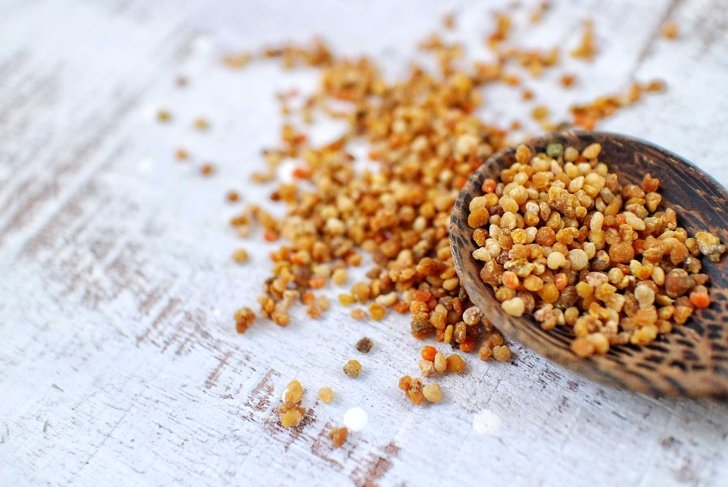 Closeup Bee Pollen on white background